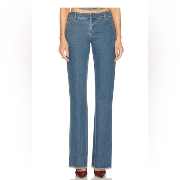 Denim Lace-Up Halter set , top and jeans